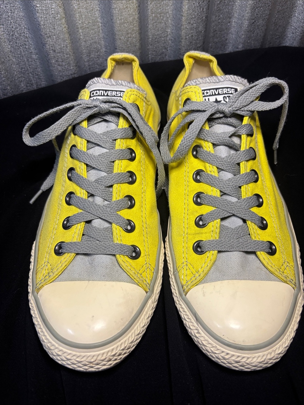 Converse Chuck Taylor All Stars Yellow and Gray Low-Top Canvas Sneakers